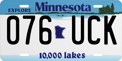 MN license plate 076UCK