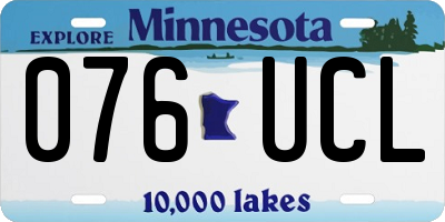 MN license plate 076UCL