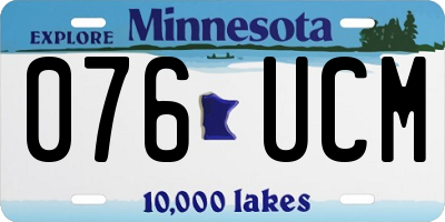 MN license plate 076UCM