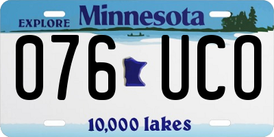 MN license plate 076UCO