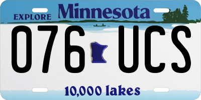 MN license plate 076UCS