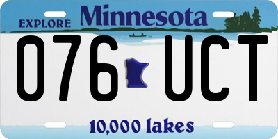 MN license plate 076UCT