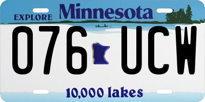 MN license plate 076UCW