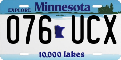 MN license plate 076UCX