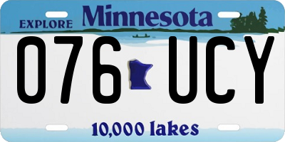 MN license plate 076UCY