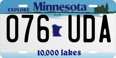 MN license plate 076UDA