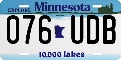 MN license plate 076UDB