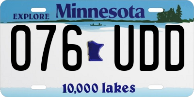 MN license plate 076UDD