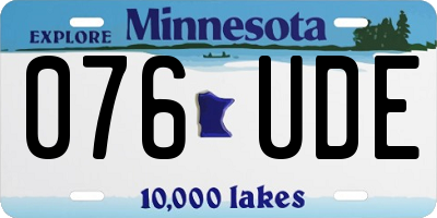 MN license plate 076UDE