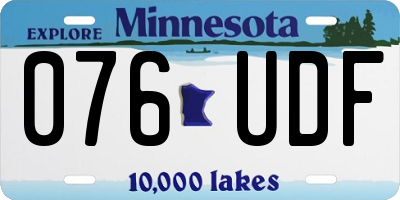 MN license plate 076UDF