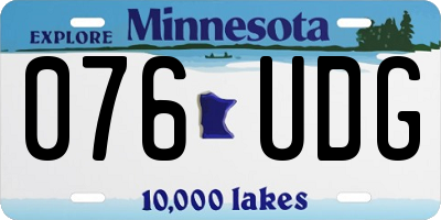 MN license plate 076UDG