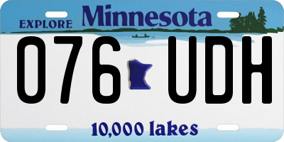 MN license plate 076UDH