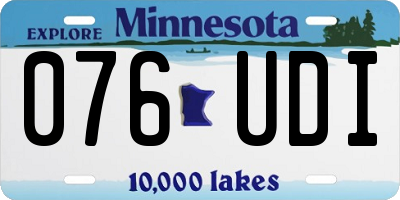MN license plate 076UDI