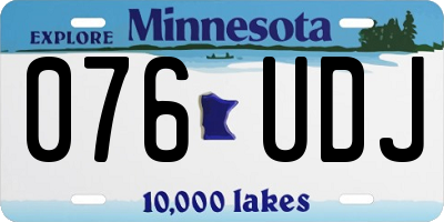 MN license plate 076UDJ