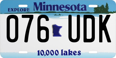 MN license plate 076UDK