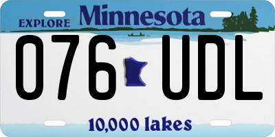 MN license plate 076UDL