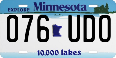 MN license plate 076UDO