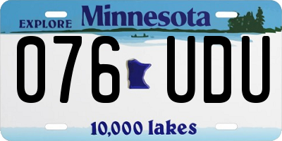 MN license plate 076UDU