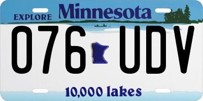 MN license plate 076UDV