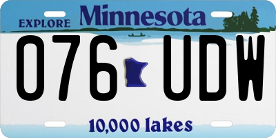 MN license plate 076UDW