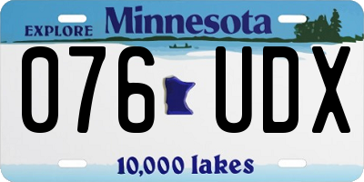 MN license plate 076UDX