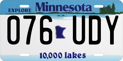 MN license plate 076UDY