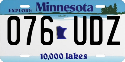 MN license plate 076UDZ