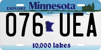 MN license plate 076UEA