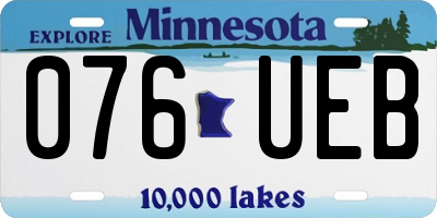 MN license plate 076UEB