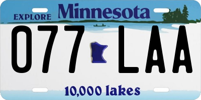 MN license plate 077LAA