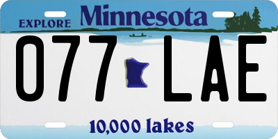 MN license plate 077LAE