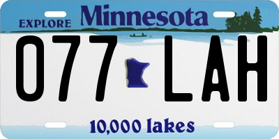 MN license plate 077LAH