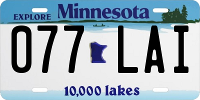 MN license plate 077LAI