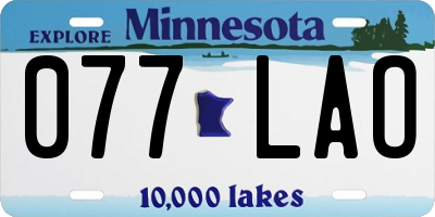 MN license plate 077LAO