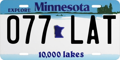 MN license plate 077LAT