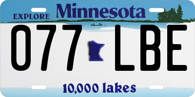 MN license plate 077LBE