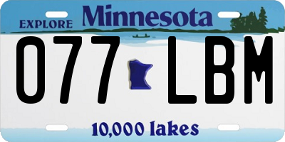 MN license plate 077LBM