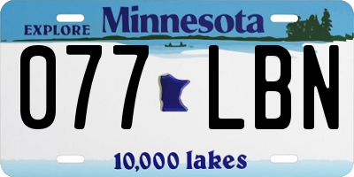 MN license plate 077LBN