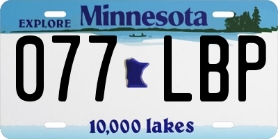 MN license plate 077LBP
