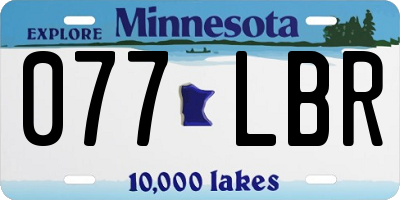 MN license plate 077LBR
