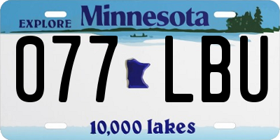 MN license plate 077LBU