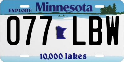 MN license plate 077LBW