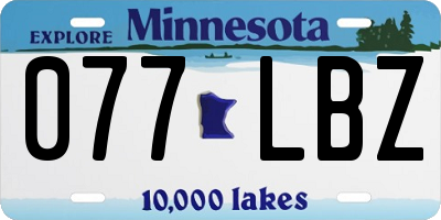 MN license plate 077LBZ