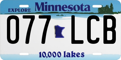 MN license plate 077LCB