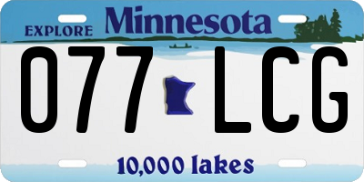 MN license plate 077LCG