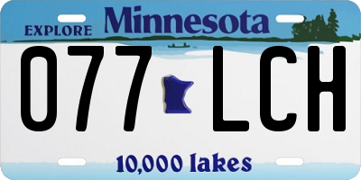 MN license plate 077LCH
