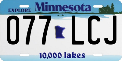 MN license plate 077LCJ