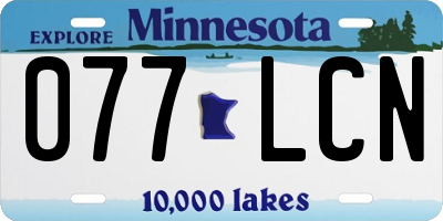 MN license plate 077LCN