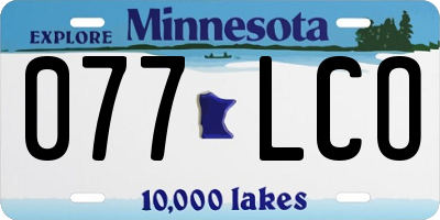MN license plate 077LCO