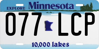 MN license plate 077LCP